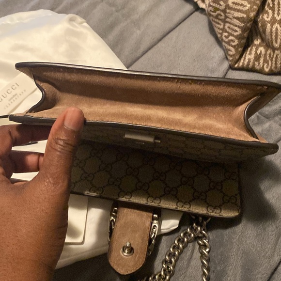 Authentic GUCCI:Beige GG Supreme Canvas & Suede Mini Dionysus Shoulder - Picture 7 of 8